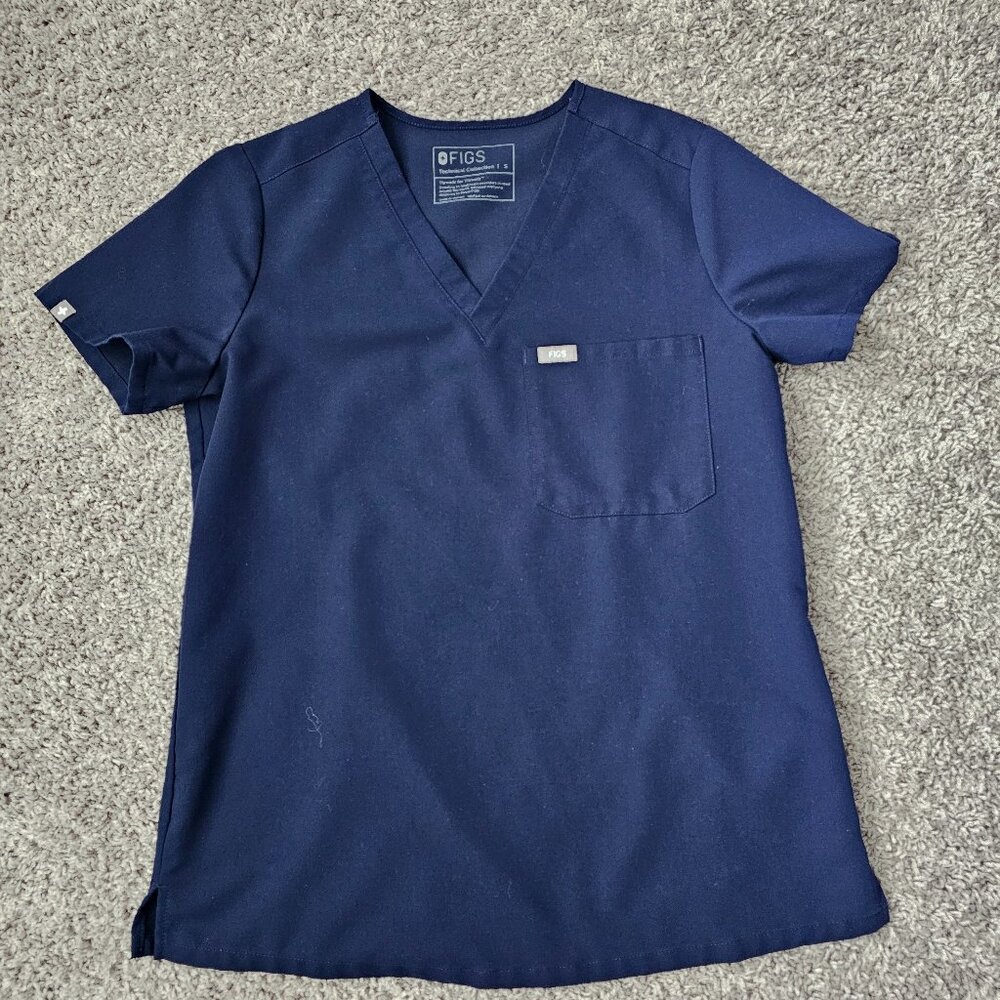 Figs Catarina Scrub top size small in navy